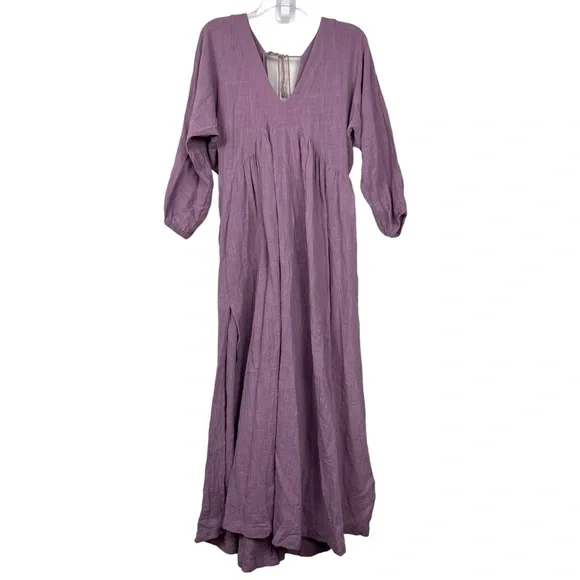 Anthropologie Malai Easy V Neck Purple Maxi Dress - Picture 2 of 8